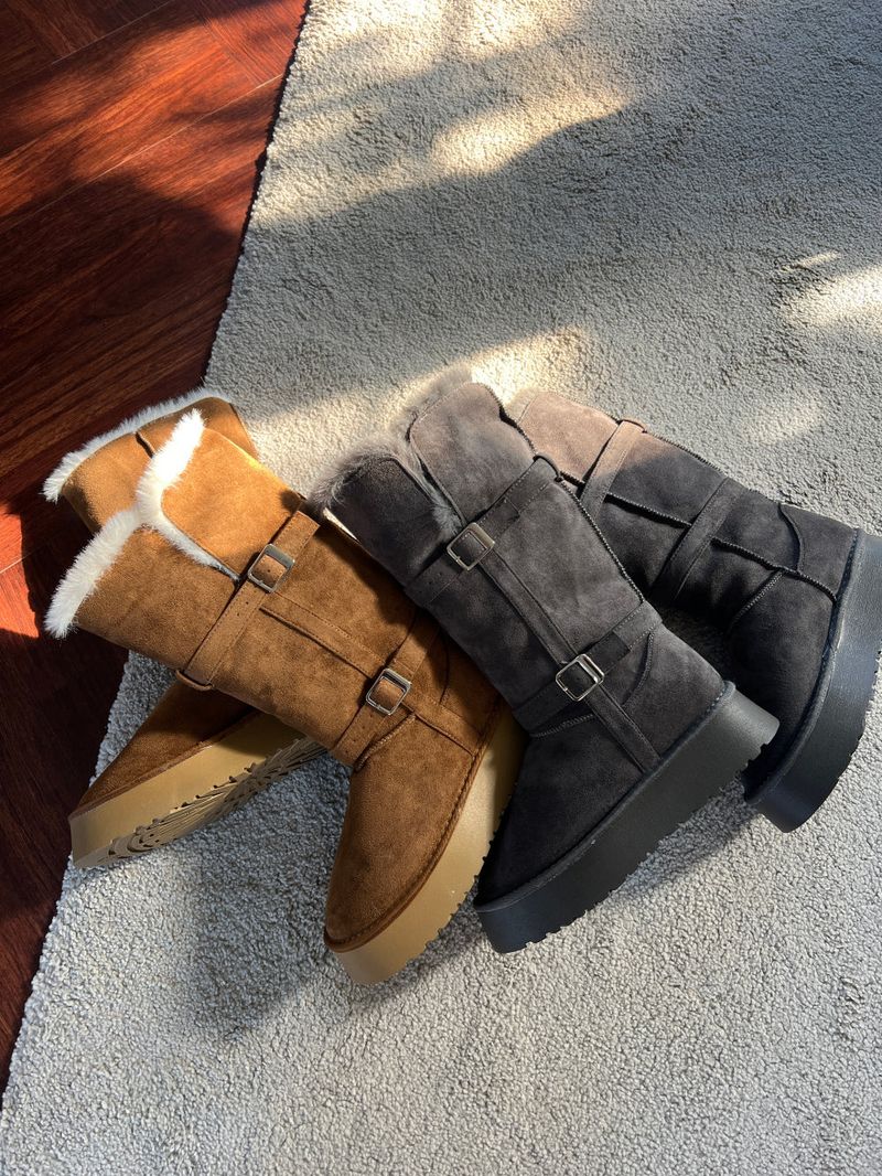 Moufee Fur-Lined Belted Long Ugg Boots