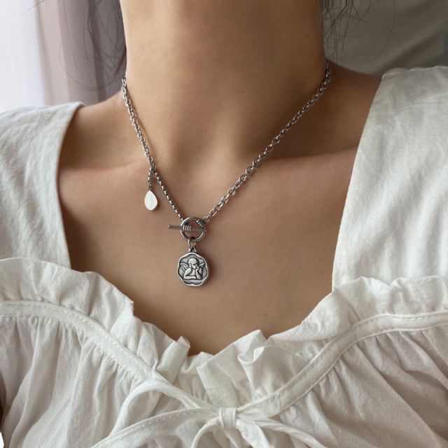 jh Angel Two Way Toggle Bar Necklace