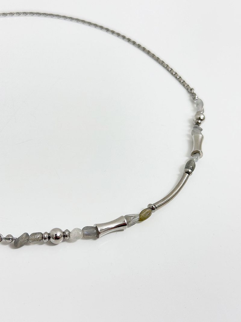  Labradorite pipe chain necklace