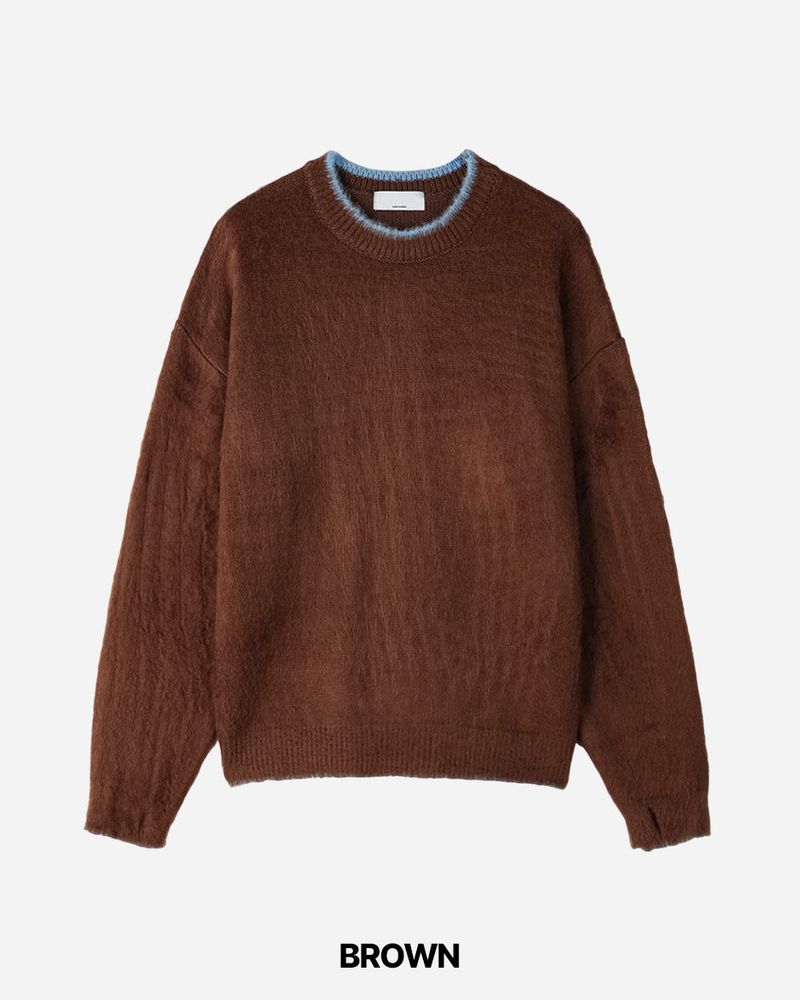 Moss Hairy Contrast Knit