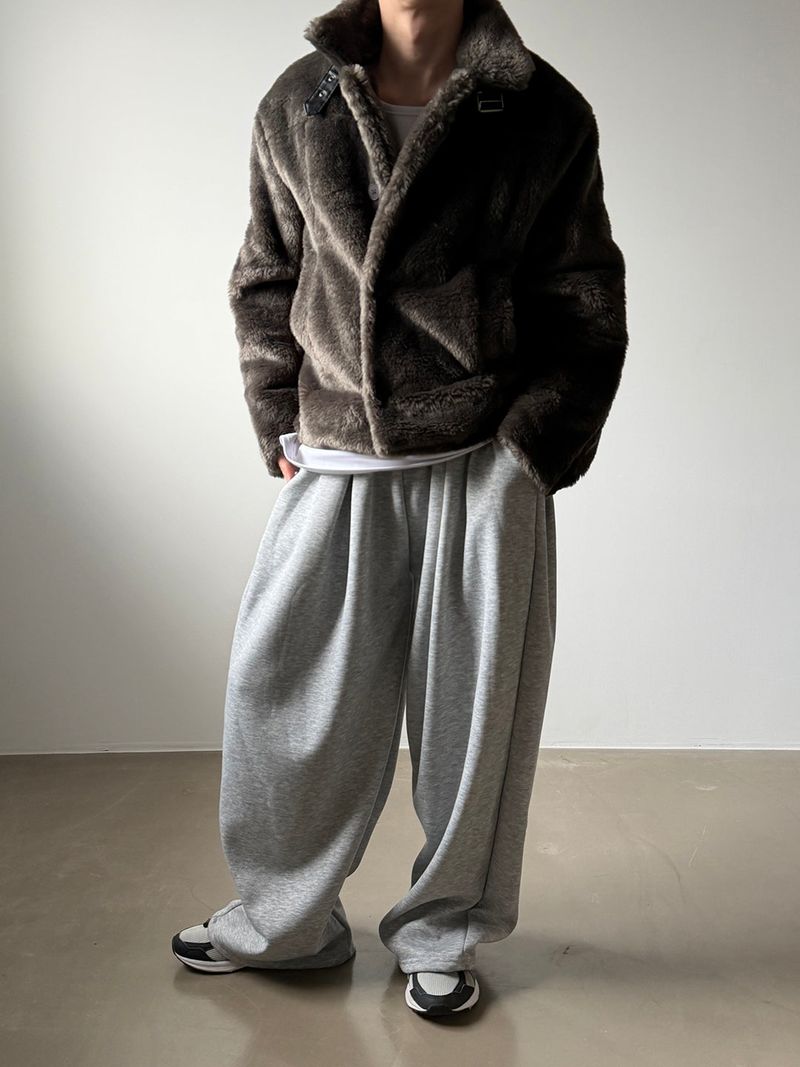Leather line fur mustang(3color)