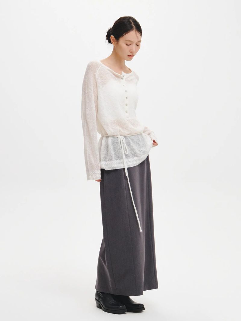 HAIRY DIA SHEER KNIT PULLOVER