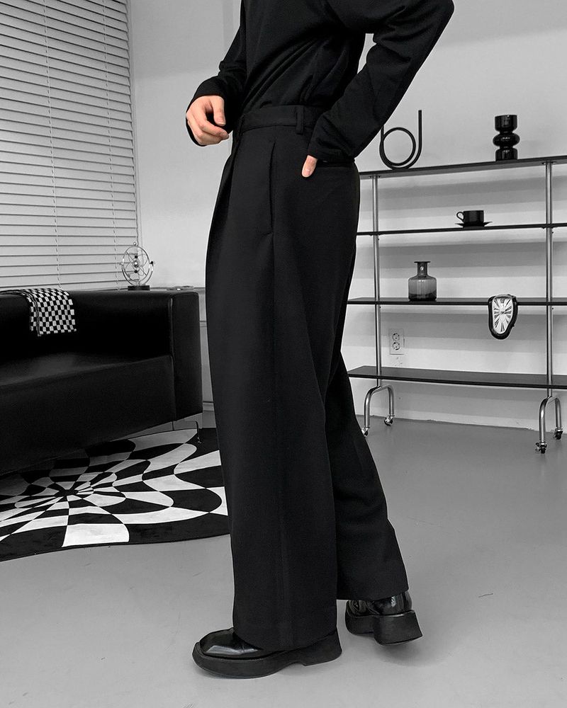 CH Napping Pintuck Wide Slacks (2 colors)