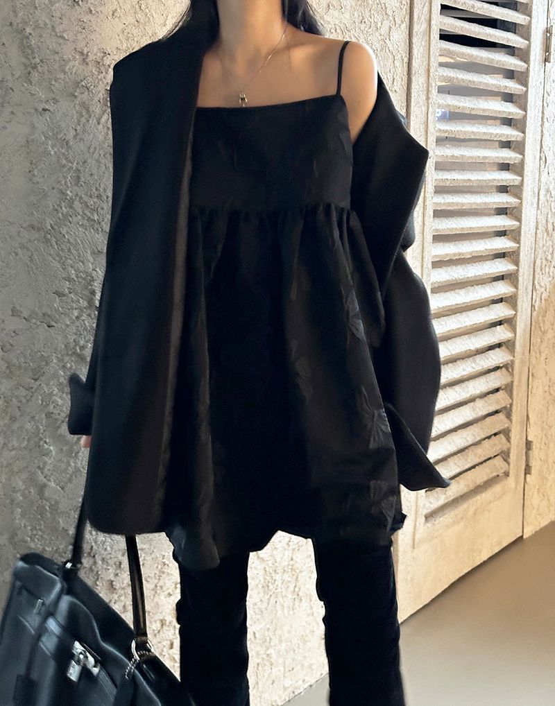 Boxy Oversized Fit Quilted Wool Jacket