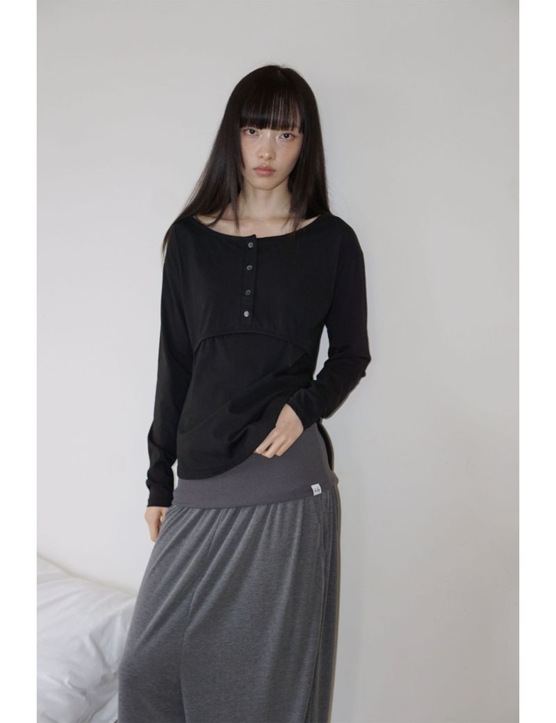 BANDING BALLOON PANTS(CHARCOAL)