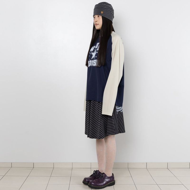 Twister Button Panel Beanie - Grey