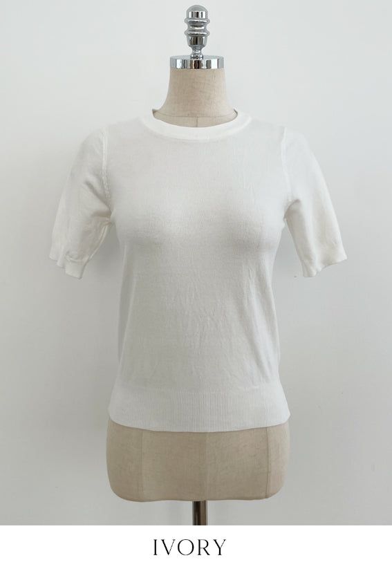 Today Round Basic Short Sleeve Knit