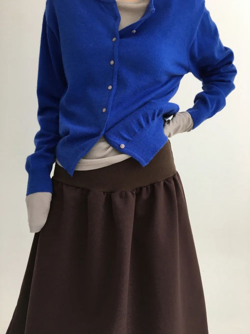 flap back pocket midi skirt (3color)