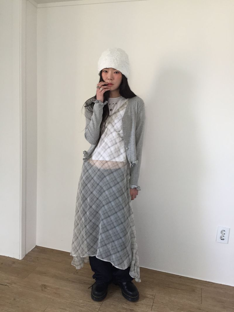 Sheer Check Long One Piece (1color)