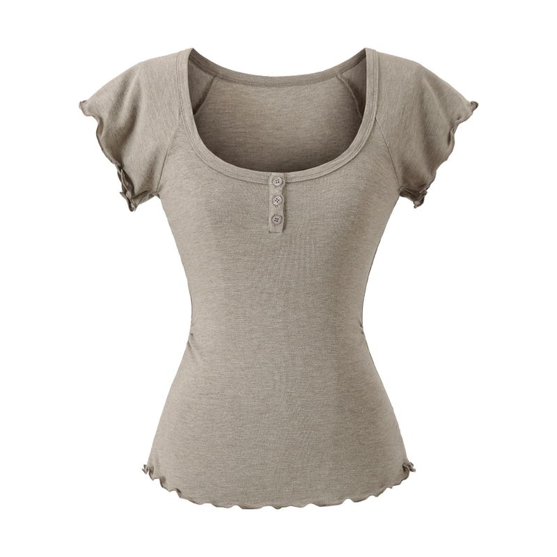 Evania Button Slim T-shirt