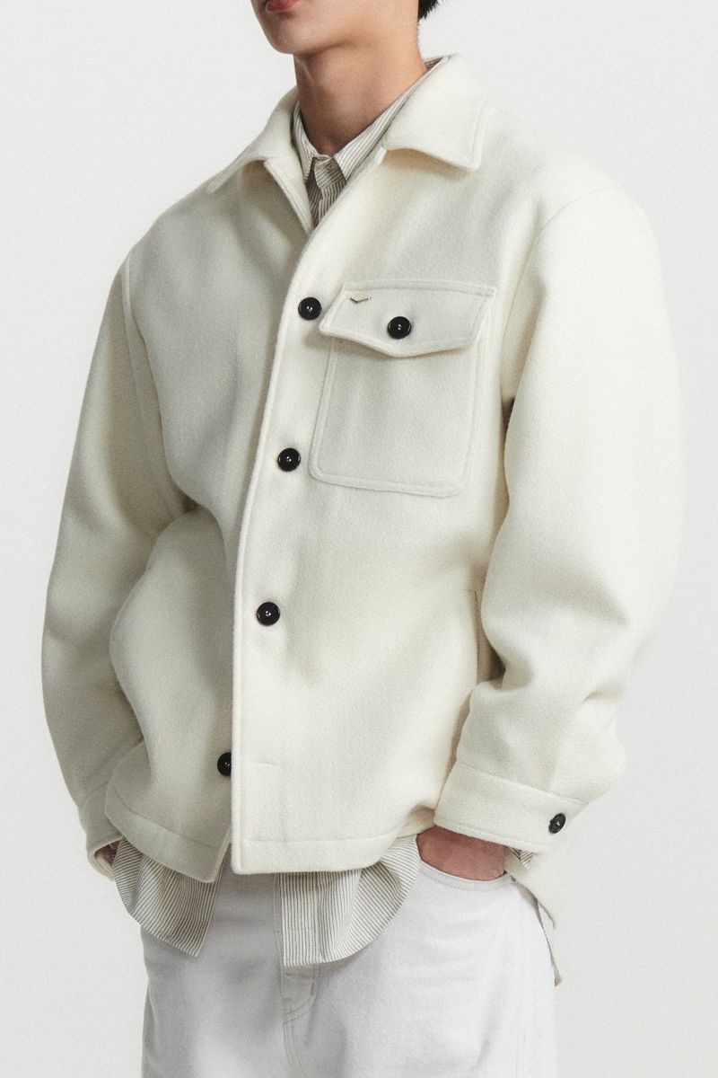 CLASSIC CROPPED SHIRT JACKET (ecru)