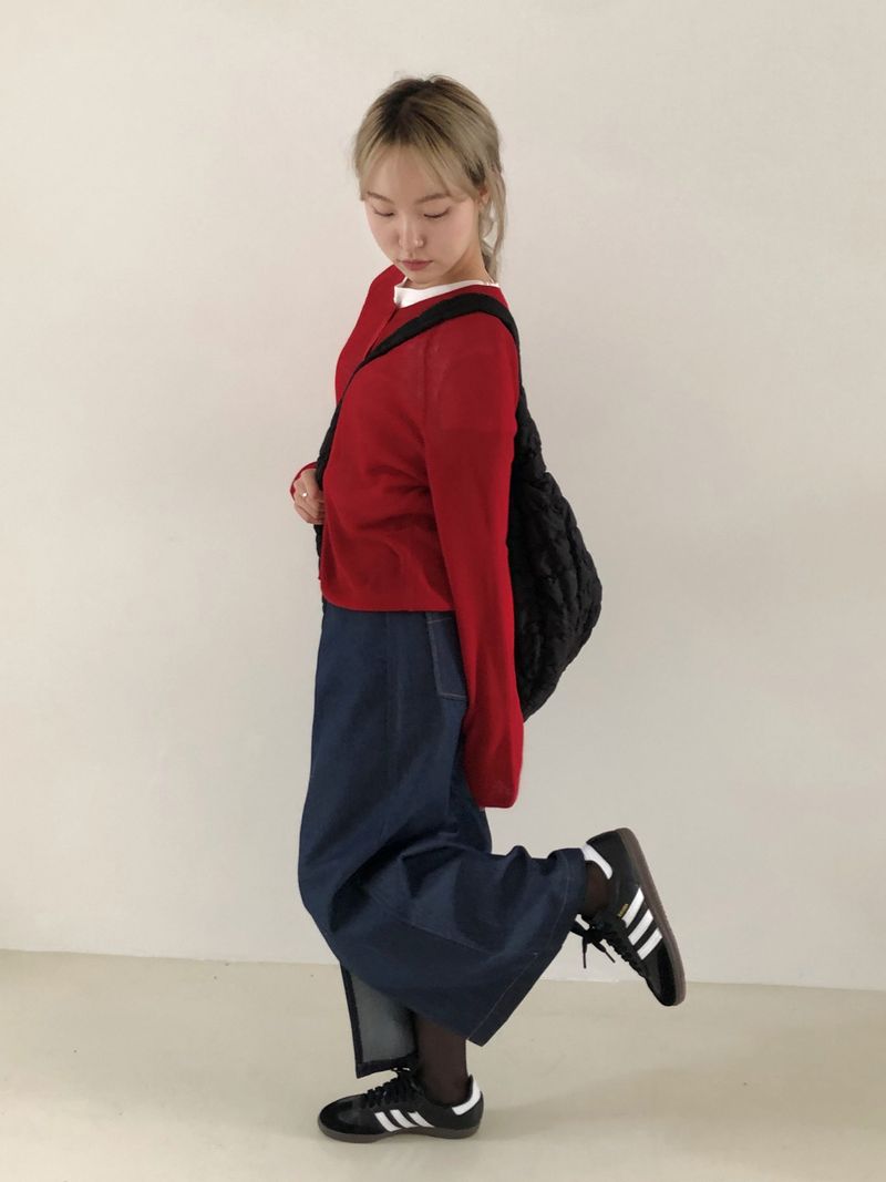 Picnic denim long skirt 