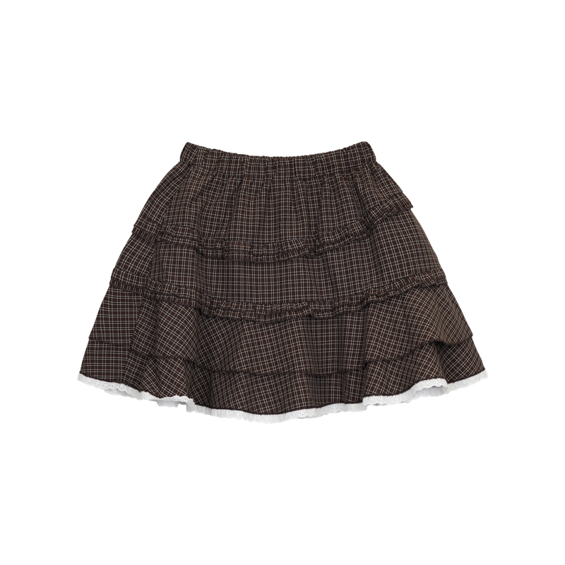 DARING LACE CHECK SKIRT