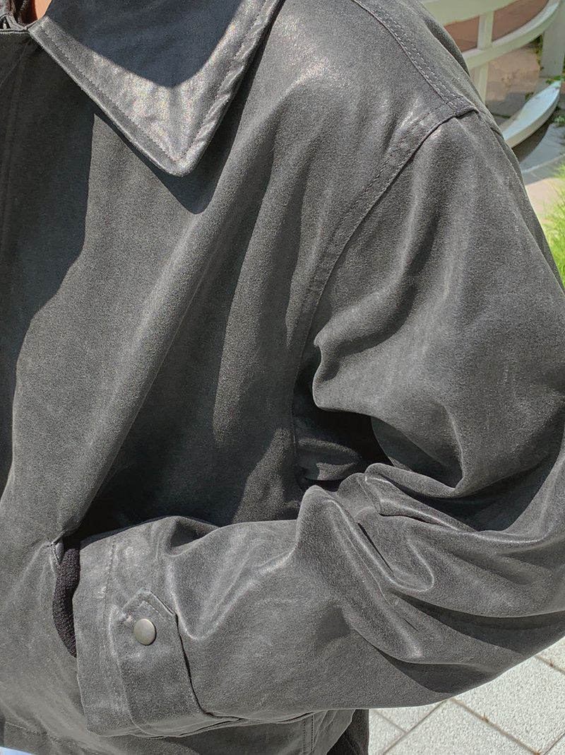 Bell Crack Leather Crop Jacket (3color)
