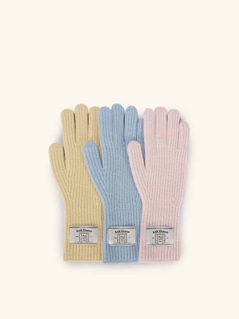 Label Finger Hole Long Glvoes