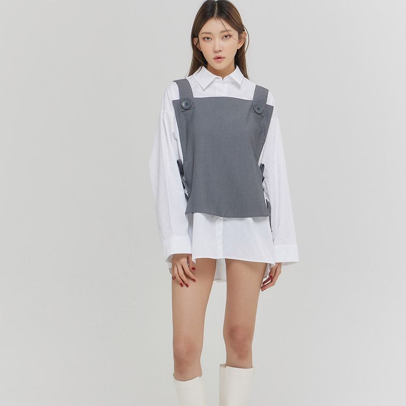 OVERSIZE SQUARE SHIRT VEST