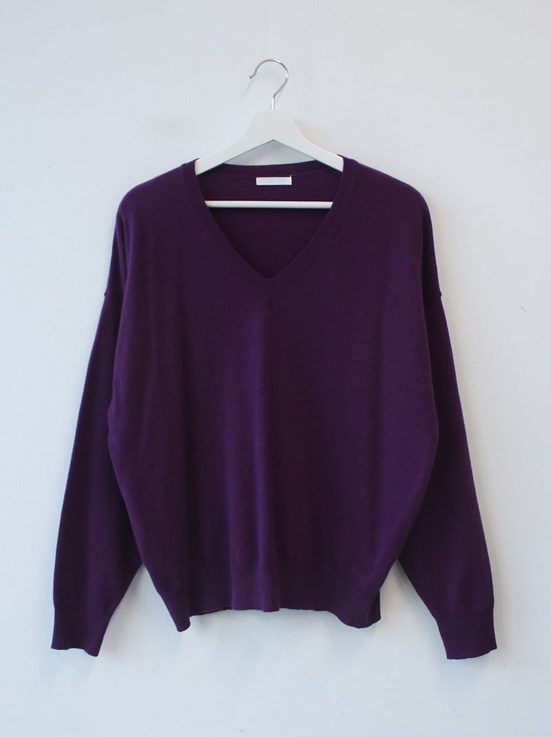 v neck loose knit top