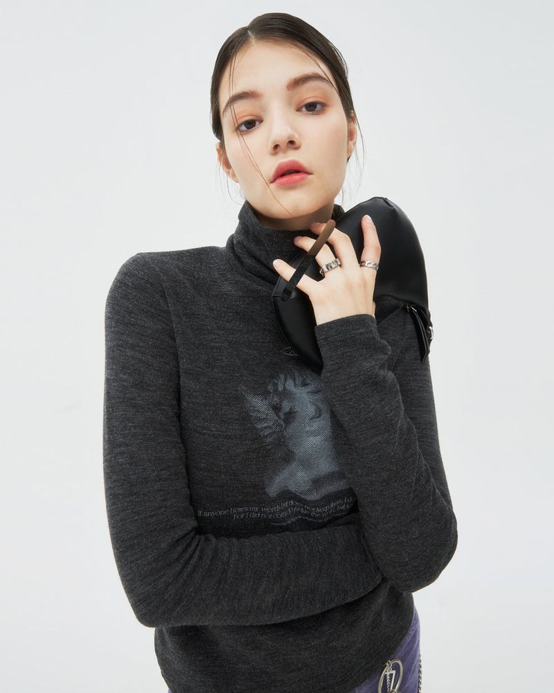 PLASTER CAST TURTLENECK KNIT-BLACK