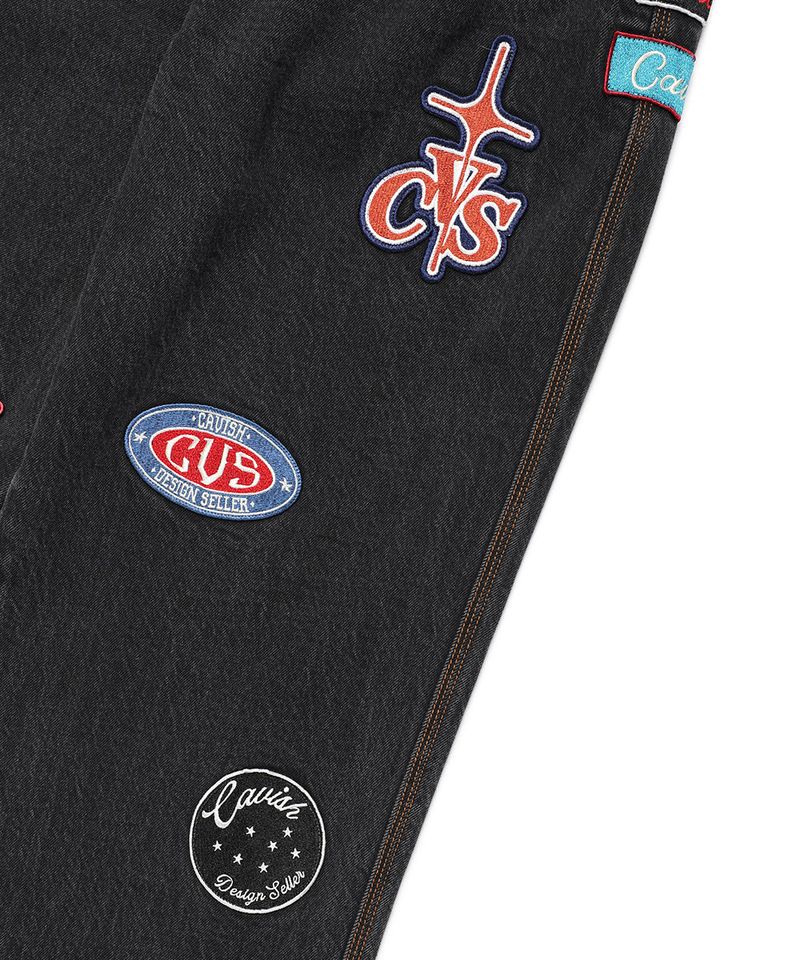 PATCHWORK DENIM PANTS BLACK(CV2EFUD112A)