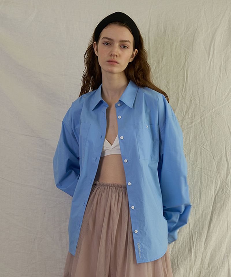 WITHOUTSUMMER（ウィズアウトサマー）の「Standard pocket shirt_blue（Tops）」