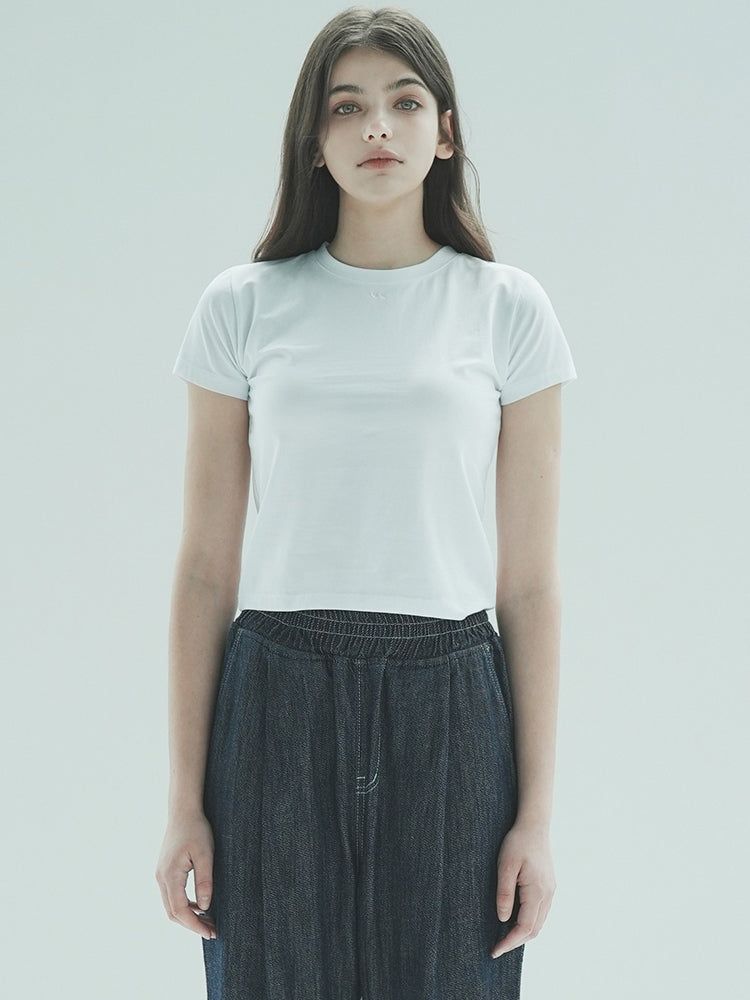 WAAR(ワル)の「T1007 ORGANIC CROP T-SHIRT_WHITE(Tops)」