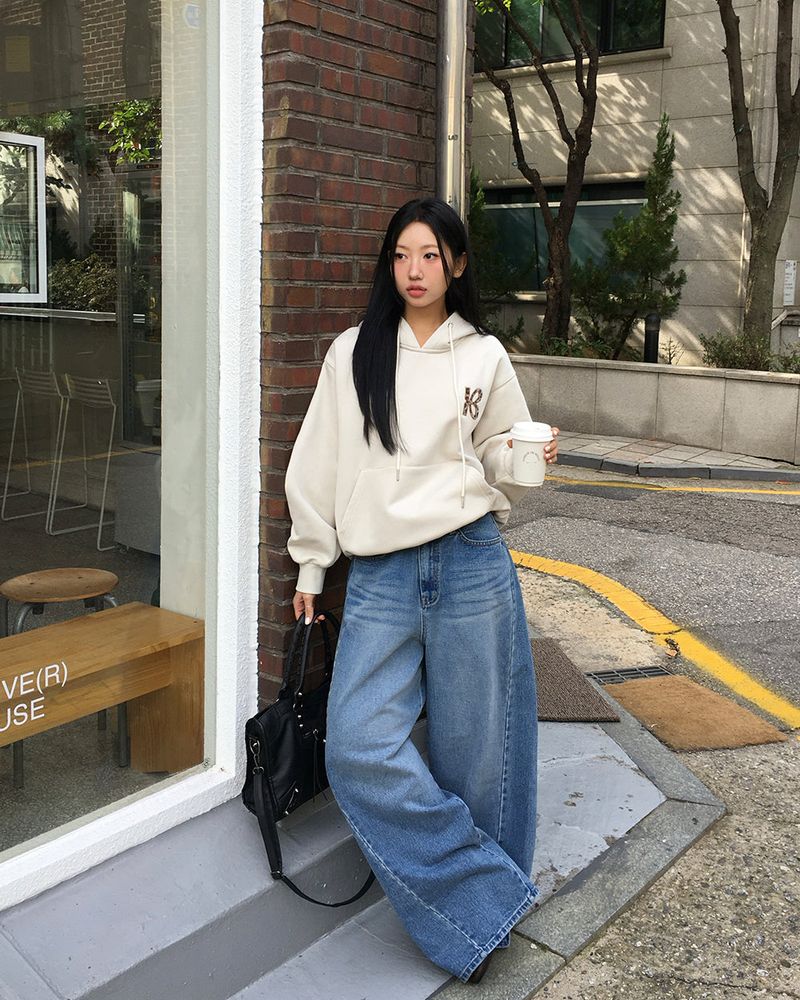 [ORIGINAL] Crew Contrast Wide Denim Pants