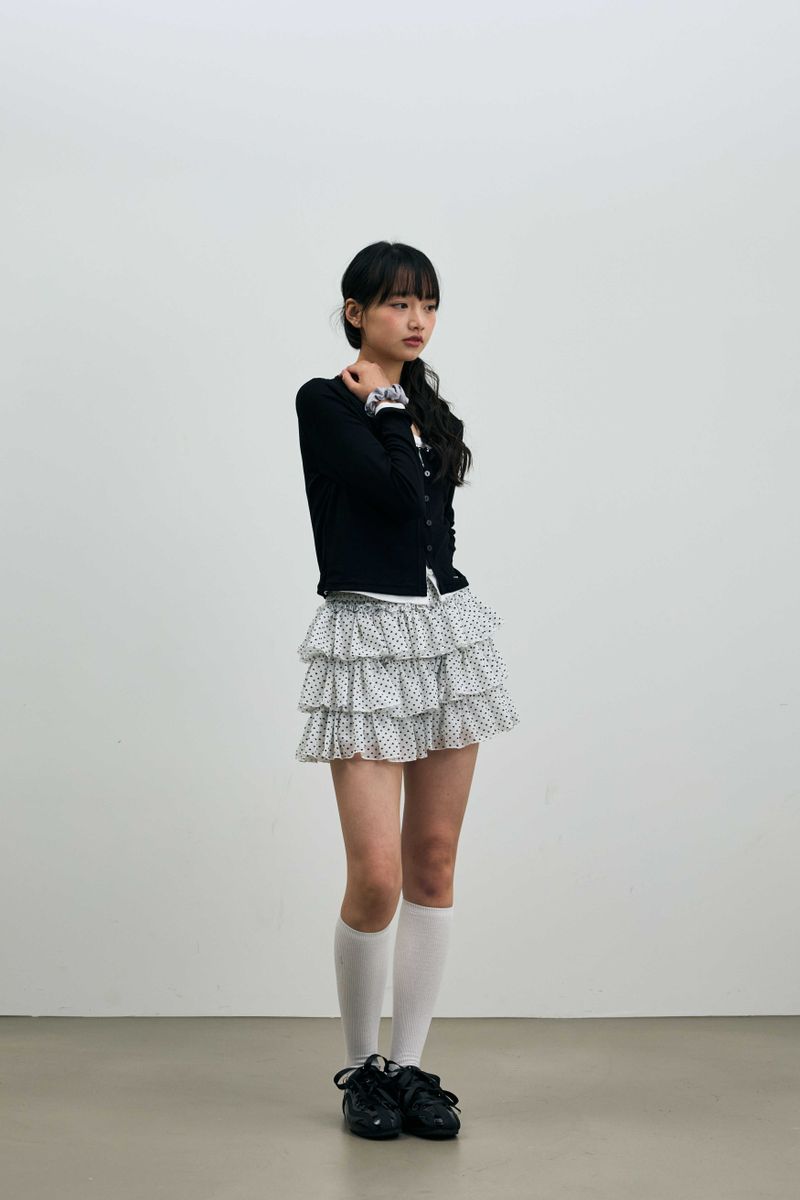 MINI HEART CANCAN SKIRT PANTS / WHITE