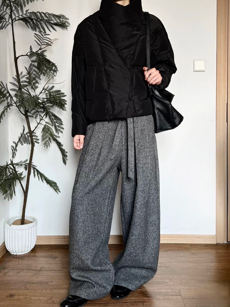 アシンメトリック パファー ジャケット