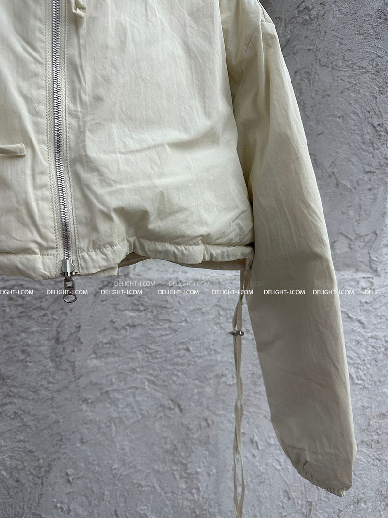 reversible duck down double-sided crop padded coat