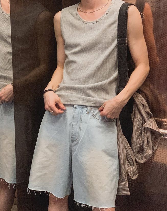 Node Stud Ribbed Sleeveless