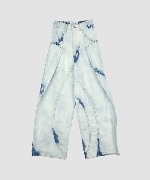 BLEACH WIDE DENIM PANTS