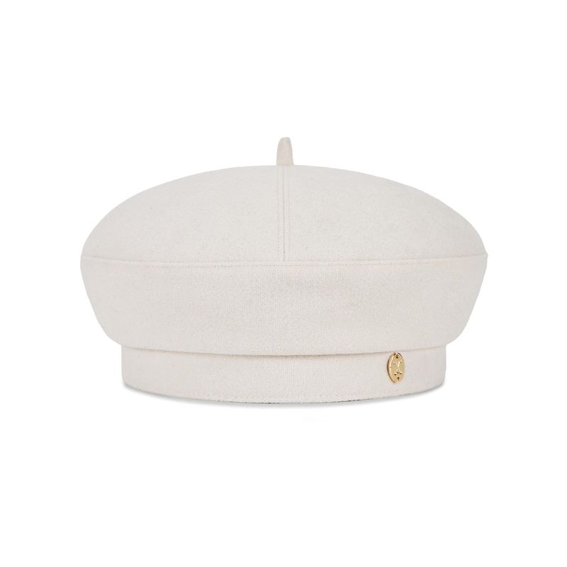 VA Curved Oval Metal Blended Beret  / Cream