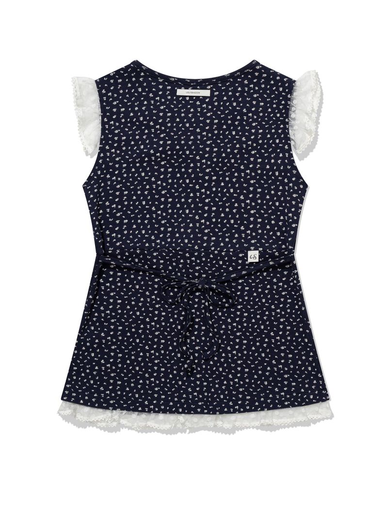 FLOWER LACE SLEEVELESS(NAVY)