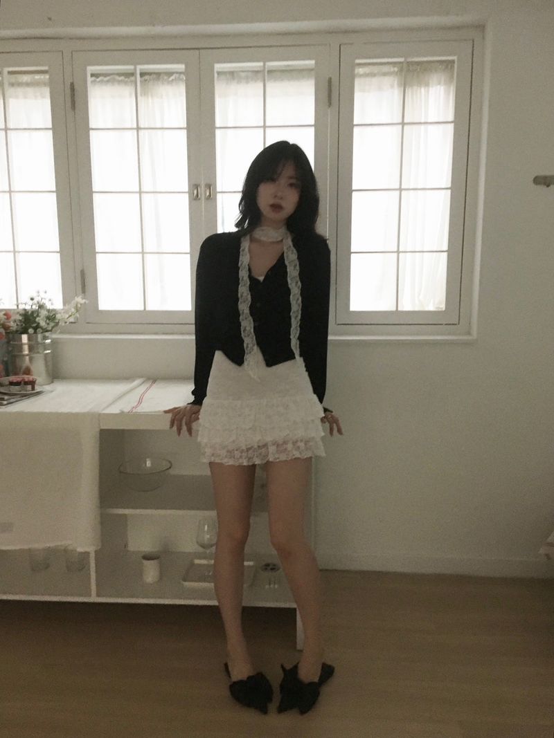 Frill Mini Dress (Tie set)