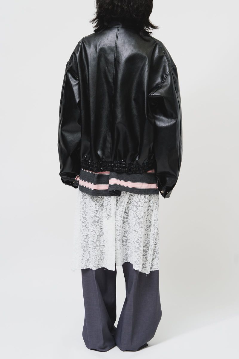 El Collarless Leather Jacket