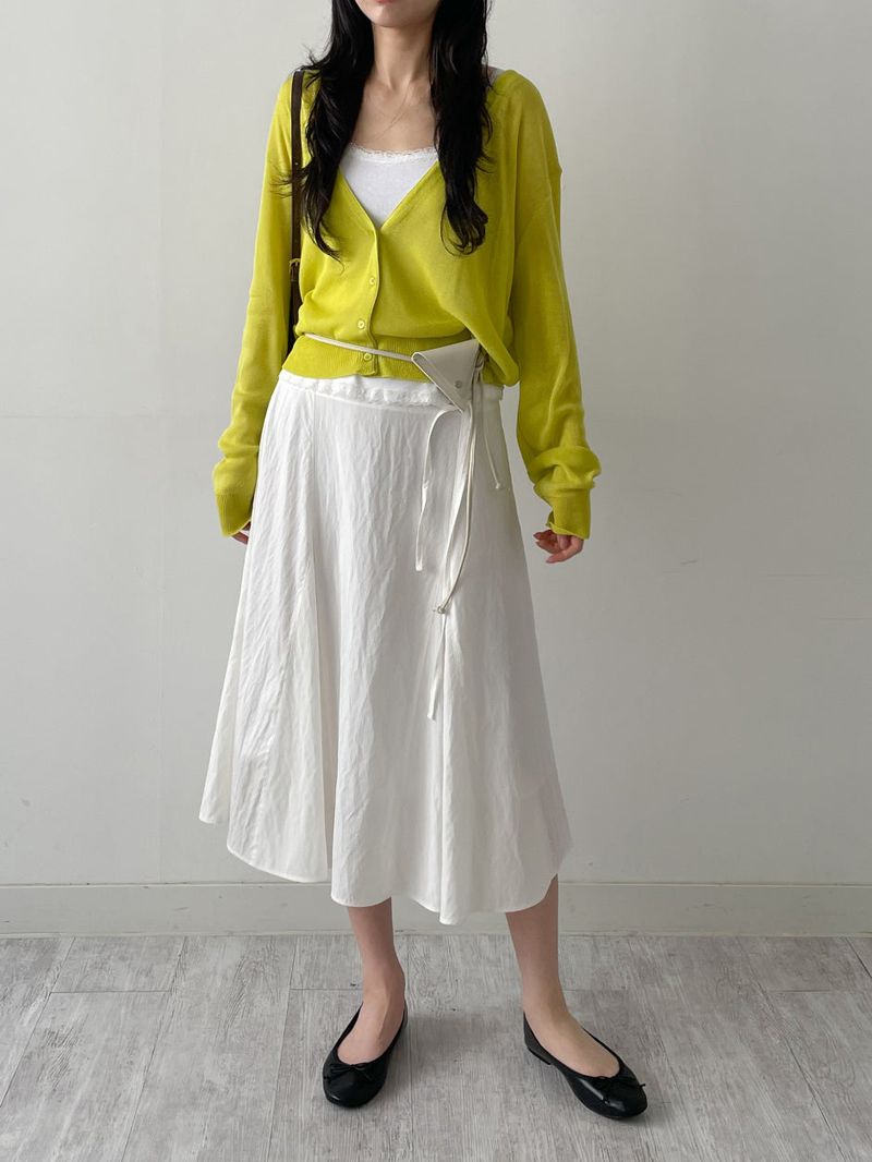 INCHANT ME（インチャントミー）の「Zico Nylon Pintuck Midi Skirt（Skirts）」