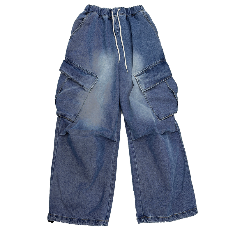 denim oblique cargo pants