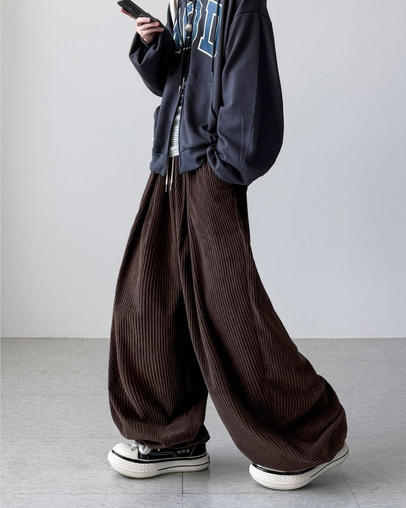 Bowl Pintuck Corduroy Pants