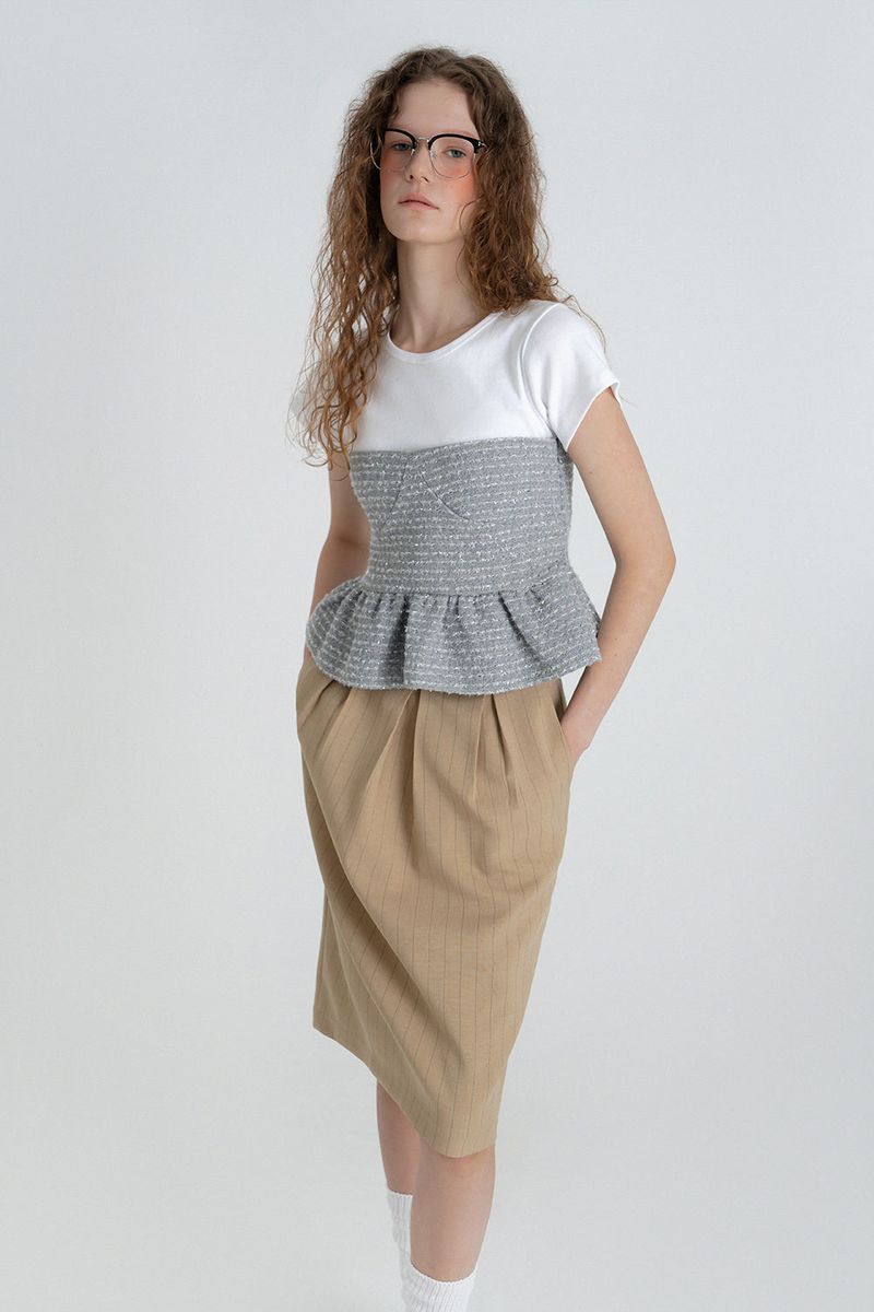 Twinkle tweed top_silver
