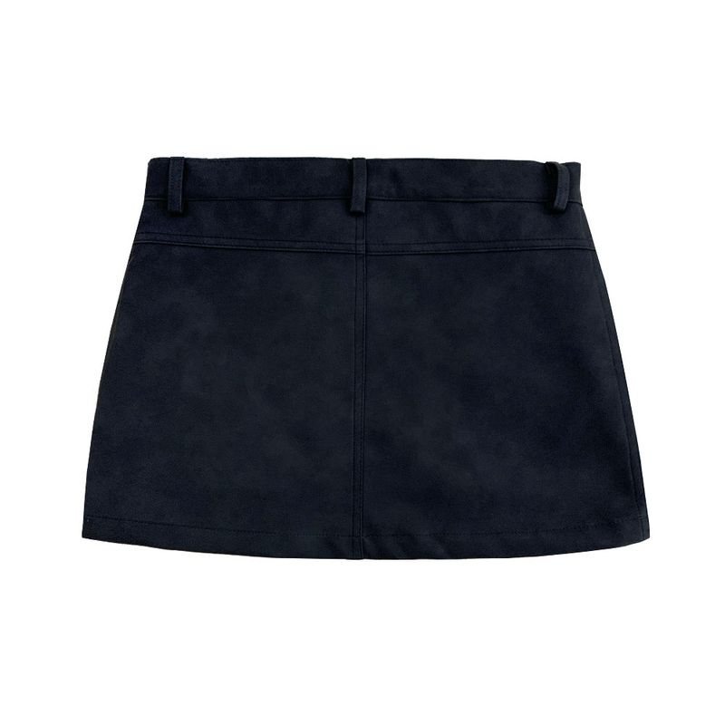 [MADE] Sober leather skirt - black