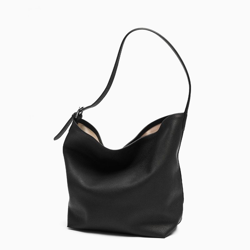 Belted Leahter Soulder Bag_Black