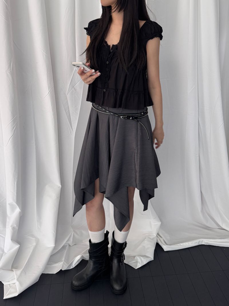 Stephen Lace-Ruffle Blouse