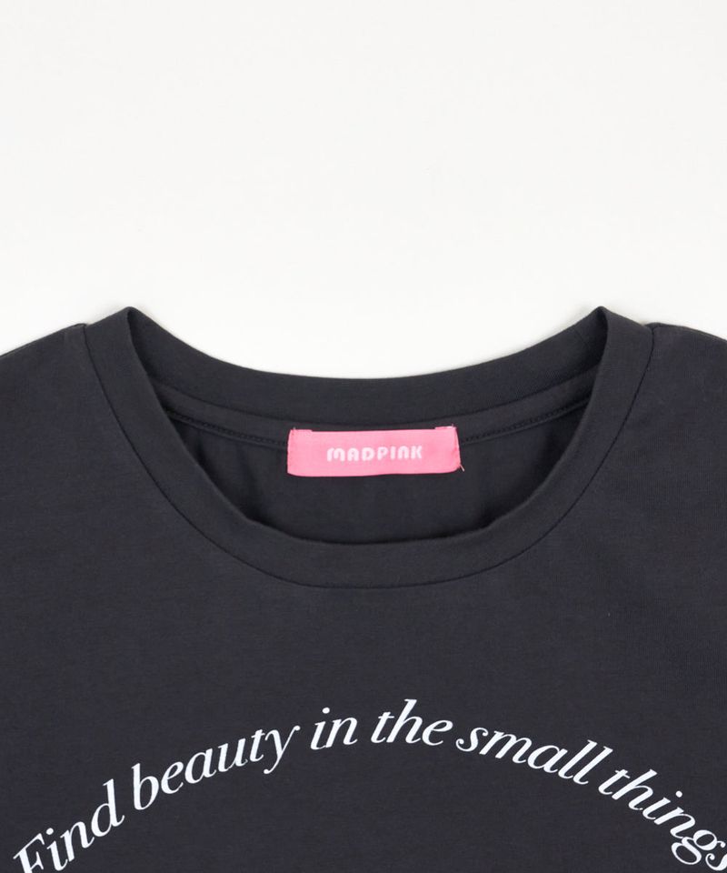 RIBBON PRINT T CHARCOAL