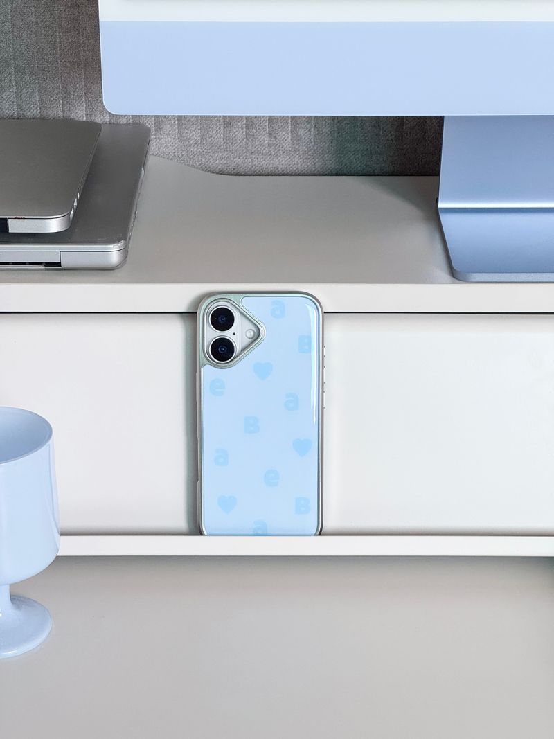 NEW LOGO Twin Blue Silver Epoxy Case