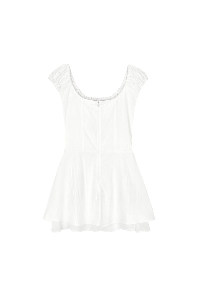 Chloe ribbon dress, White