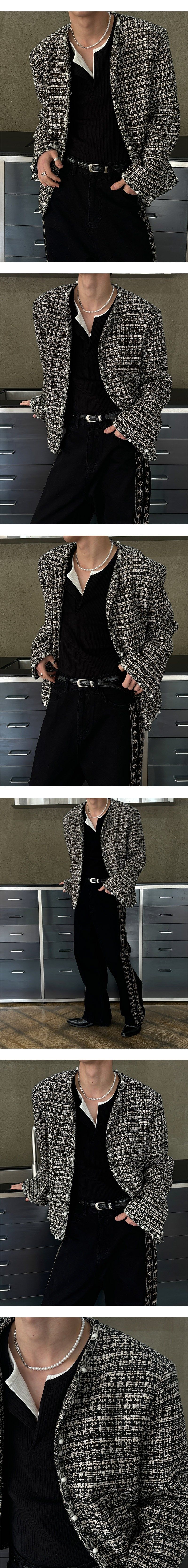 [S/S] Black tweed jacket