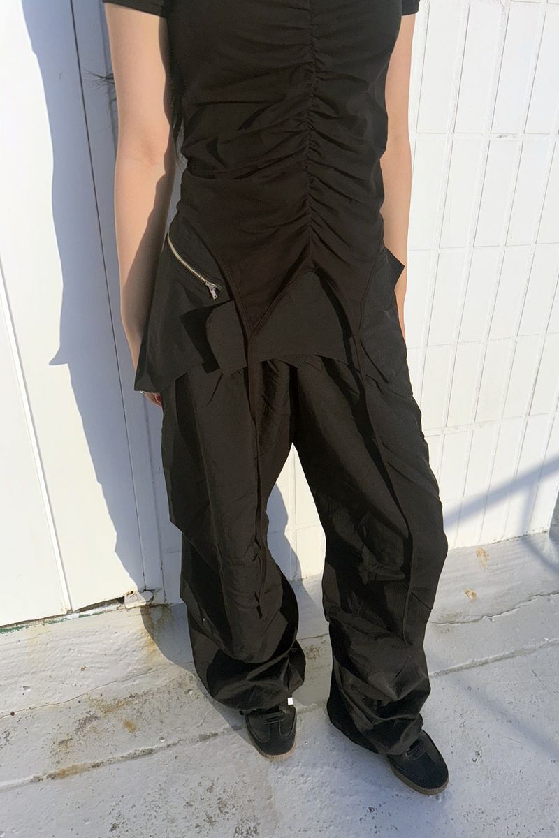BELT LAYER PANTS / BLACK