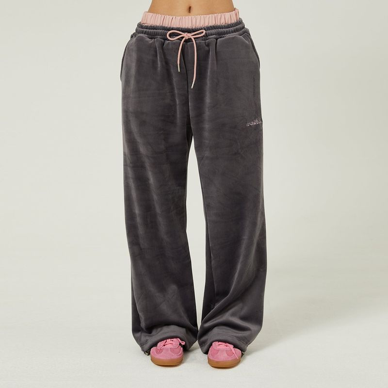 Double corduroy banding pants