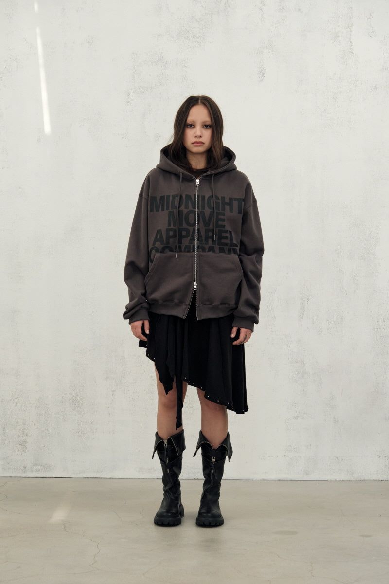 eagle hood zip up (dark grey)