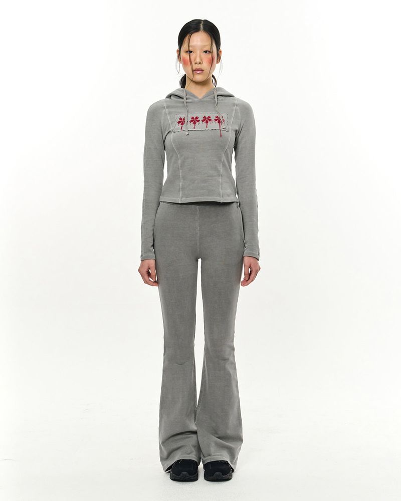 Patch Slim Hoodie _ Light Grey